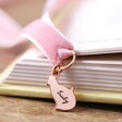 rose gold cat Personalised Engraved Charm Ribbon Bookmark