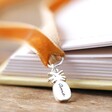 silver pineapple Personalised Engraved Charm Ribbon Bookmark