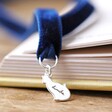 silver cat Personalised Engraved Charm Ribbon Bookmark