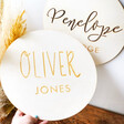 Two Personalised Large Wooden Baby Name Signs