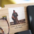 Close Up of Photo on Personalised Photo Wooden Accessory Stand