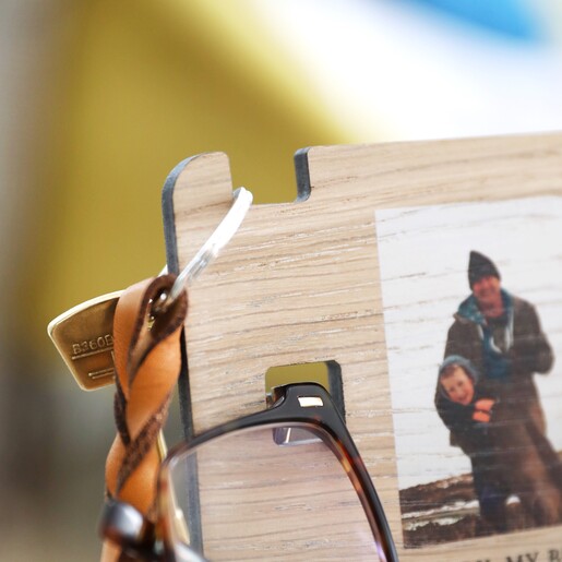 Close Up of Hook on Personalised Photo Wooden Accessory Stand