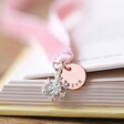 pink velvet and sterling silver snowflake Personalised Snowflake Charm Ribbon Bookmark