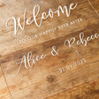 Personalised Square Acrylic Wedding Sign Close-up