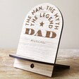 Personalised The Legend Wooden Phone Stand Engraved with Dad