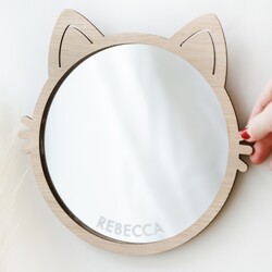 Personalised Wooden Cat Frame Mirror