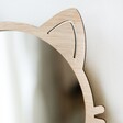 Close Up of Ear on Personalised Wooden Cat Frame Mirror
