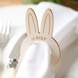 Engraved Personalised Wooden Bunny Napkin Holder