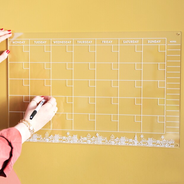 Townhouse Design Wipeable Acrylic Wall Planner Townhouse Design Wipeable Acrylic Wall Planner