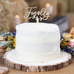 Finally Gold Acrylic Wedding Cake Topper