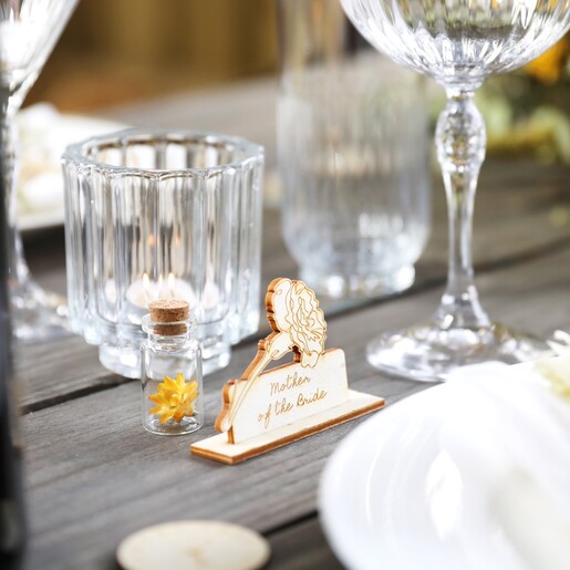 Engraved and Handmade Personalised Wooden Birth Flower Place Settings