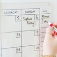 Close Up of Top Corner of Large Wipeable Acrylic Wall Planner