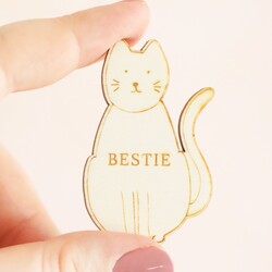Wooden Bestie Cat Token