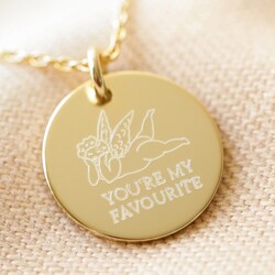 You're My Favourite Cherub Disc Necklace