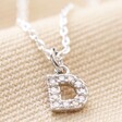 Ladies' Handmade Silver Cubic Zirconia Crystal Initial Charm Necklace