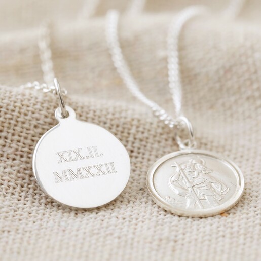 Buy Silver St Christopher Protect Us Necklace for Men & Women Online in  India - Etsy