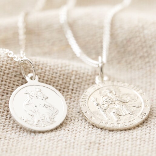 Silver Heart St Christopher Pendnat Necklace |Hersey & Son Silversmiths