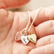Lisa Angel Ladies' Personalised Mixed Metal Triple Heart Necklace