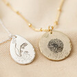 Gold and Silver Personalised Birth Flower Antique Antique Effect Pendant Necklaces