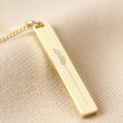 Gold Personalised Birth Flower Flat Bar Pendant Necklace