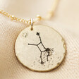 Gold Personalised Constellation Antique Effect Pendant Necklace on Fabric