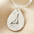 Silver Personalised Constellation Antique Effect Pendant Necklace on Fabric