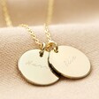 Personalised Family Names Sterling Silver Disc Necklace in Gold