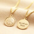 Ladies' Personalised Gold Sterling Silver St Christopher Disc Pendant Necklace