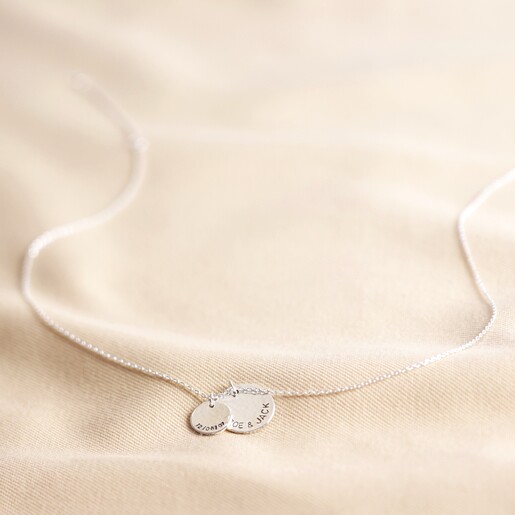 Necklace Length Lisa Angel Short Length Personalised Hammered Double Disc Charm Necklace