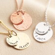 Lisa Angel Ladies' Personalised Hammered Double Disc Charm Necklace