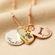 Personalised Mixed Metal Heart and Disc Charm Necklace