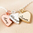 Handmade Personalised Mixed Metal Triple Heart Necklace
