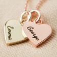 Engraved Personalised Mixed Metal Triple Heart Necklace