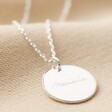 Personalised Name Sterling Silver Disc Necklace in Silver