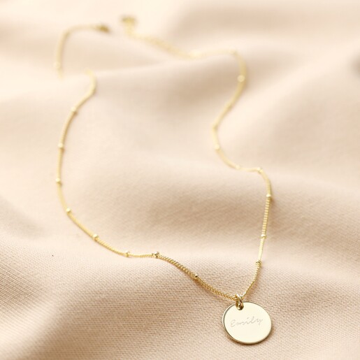 Full Length Personalised Name Sterling Silver Disc Necklace