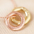 Rose Gold and Gold Personalised Organic Hoops Necklace