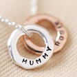 Silver and Rose Gold Personalised Organic Hoops Necklace