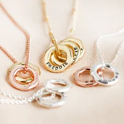 Personalised Organic Hoops Necklace