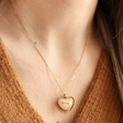 Model Wearing Rose Gold and Gold Personalised Heart Necklace