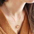 Rose Gold Personalised Heart Necklace on Model