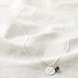 Full Length of Sterling Silver Compass Pendant and Bead Necklace