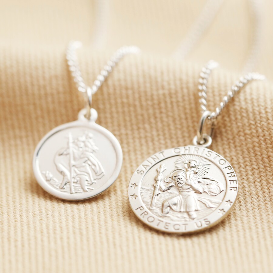 Sterling Silver 20mm Oval St. Christopher Pendant | Pascoes