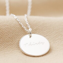 Thirty Birthday Sterling Silver Disc Necklace