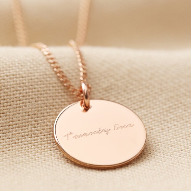 Twenty-One Birthday Sterling Silver Disc Necklace Twenty-One Birthday Sterling Silver Disc Necklace