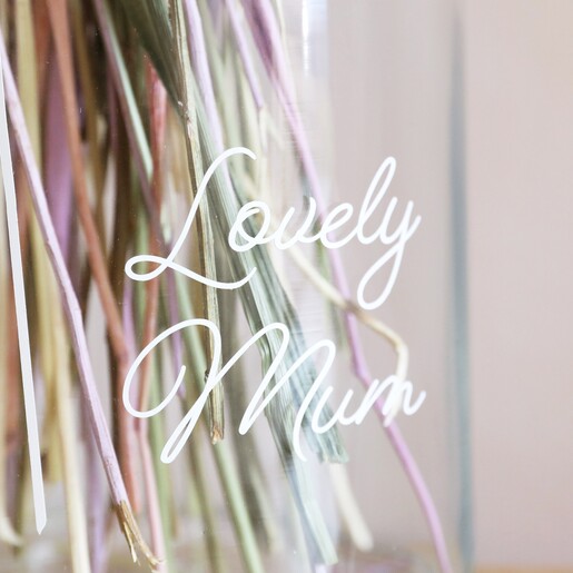 Close Up of Personalised Large Cylinder Glass Vase