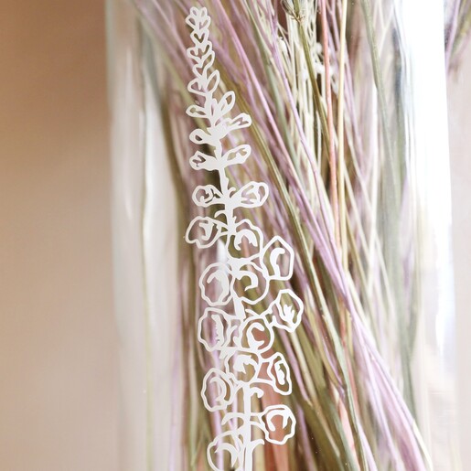 Flower Design on Personalised Large Cylinder Glass Vase