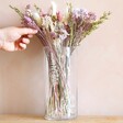 Model Holding Flowers in Lovely Mum Large Cylinder Glass Vase