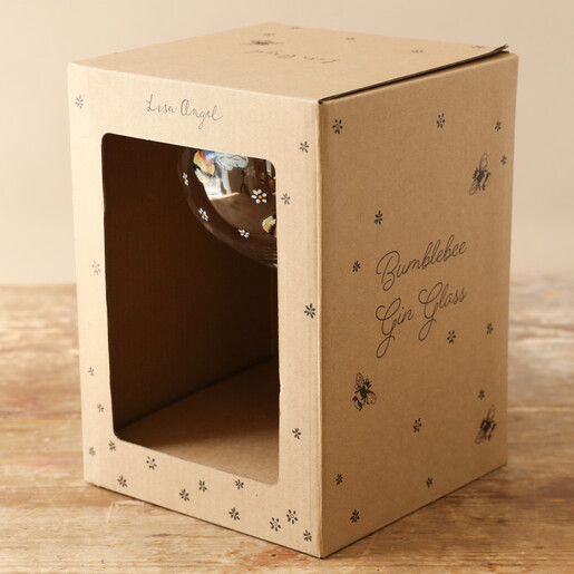 Personalised Floral Bumblebee Gin Glass in Packaging