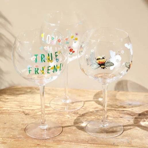 Lovely Mum Floral Gin Glass with Other Designs