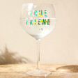 True Friend Floral Gin Glass with Liquid